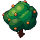 Orange tree, animated pixel-art GIF