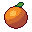 Orange, pixel-art sprite