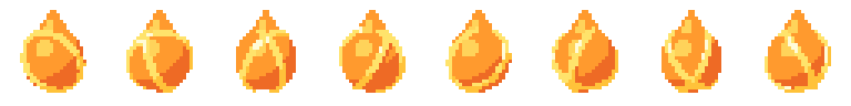 Fire orb from all 8 sides, animated pixel art