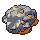 Gold ore, pixel-art sprite