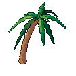 Palm tree, pixel-art sprite