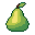 Pear, pixel-art sprite