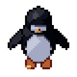Penguin, animated pixel-art GIF