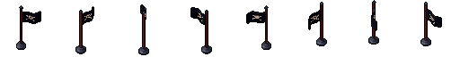 Jolly roger from all 8 sides, animated pixel art