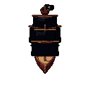 Pirate ship, pixel-art sprite