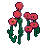 Poppies, animated pixel-art GIF