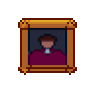 Portrait, animated pixel-art GIF