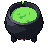 Brewing cauldron, pixel-art sprite
