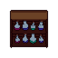 Estante de pociones, GIF animado de pixel art