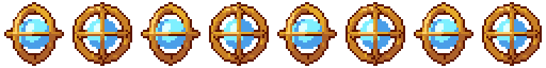 Power orb from all 8 sides, animated pixel art