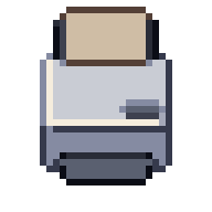 Printer, animated pixel-art GIF