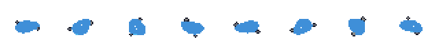 Water puddle from all 8 sides, animated pixel art