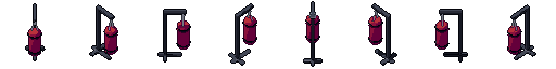 Punch bag from all 8 sides, animated pixel art