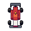 Race car, pixel-art sprite