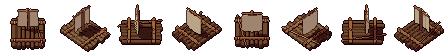 Balsa desde sus 8 lados, pixel art animado