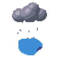 Rain cloud, animated pixel-art GIF