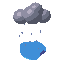 Rain cloud, pixel-art sprite