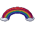 Rainbow, pixel-art sprite