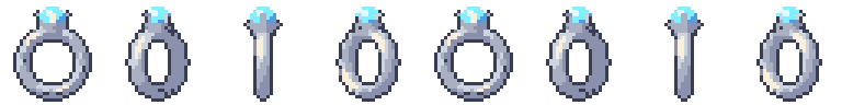 Magic ring from all 8 sides, animated pixel art