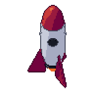 Rocket, animated pixel-art GIF