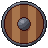 Wooden shield, pixel-art sprite