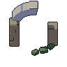 Ruined arch, pixel-art sprite
