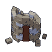 Ruined tower, pixel-art sprite