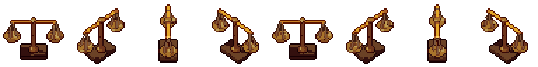 Händlerwaage von allen 8 Seiten, animierte Pixel Art