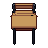School desk, pixel-art sprite