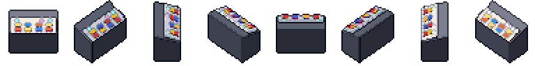 Control desk from all 8 sides, animated pixel art