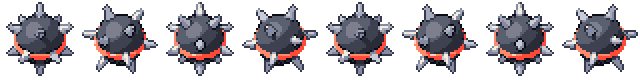 Weltraummine von allen 8 Seiten, animierte Pixel Art