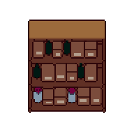 Goods shelf, animated pixel-art GIF