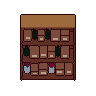 Goods shelf, pixel-art sprite