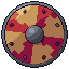 Round shield, pixel-art sprite