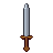 Short sword, pixel-art sprite