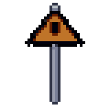 Warning sign, animated pixel-art GIF