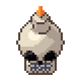 Skull candle, animated pixel-art GIF