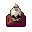 Desk skull, pixel-art sprite