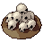 Skull pile, pixel-art sprite