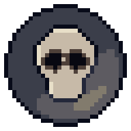 Skull token, animated pixel-art GIF