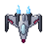 Nave espacial, GIF animado de pixel art
