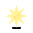 Spark burst, pixel-art sprite