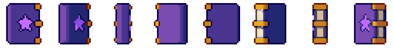 Spellbook from all 8 sides, animated pixel art