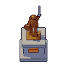 Hero statue, pixel-art sprite