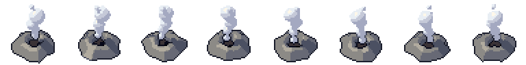 Steam vent from all 8 sides, animated pixel art