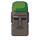 Stone head, pixel-art sprite