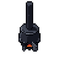 Iron stove, animated pixel-art GIF