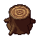 Tree stump, pixel-art sprite