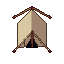 Tent, pixel-art sprite
