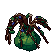 Thorn bush, pixel-art sprite